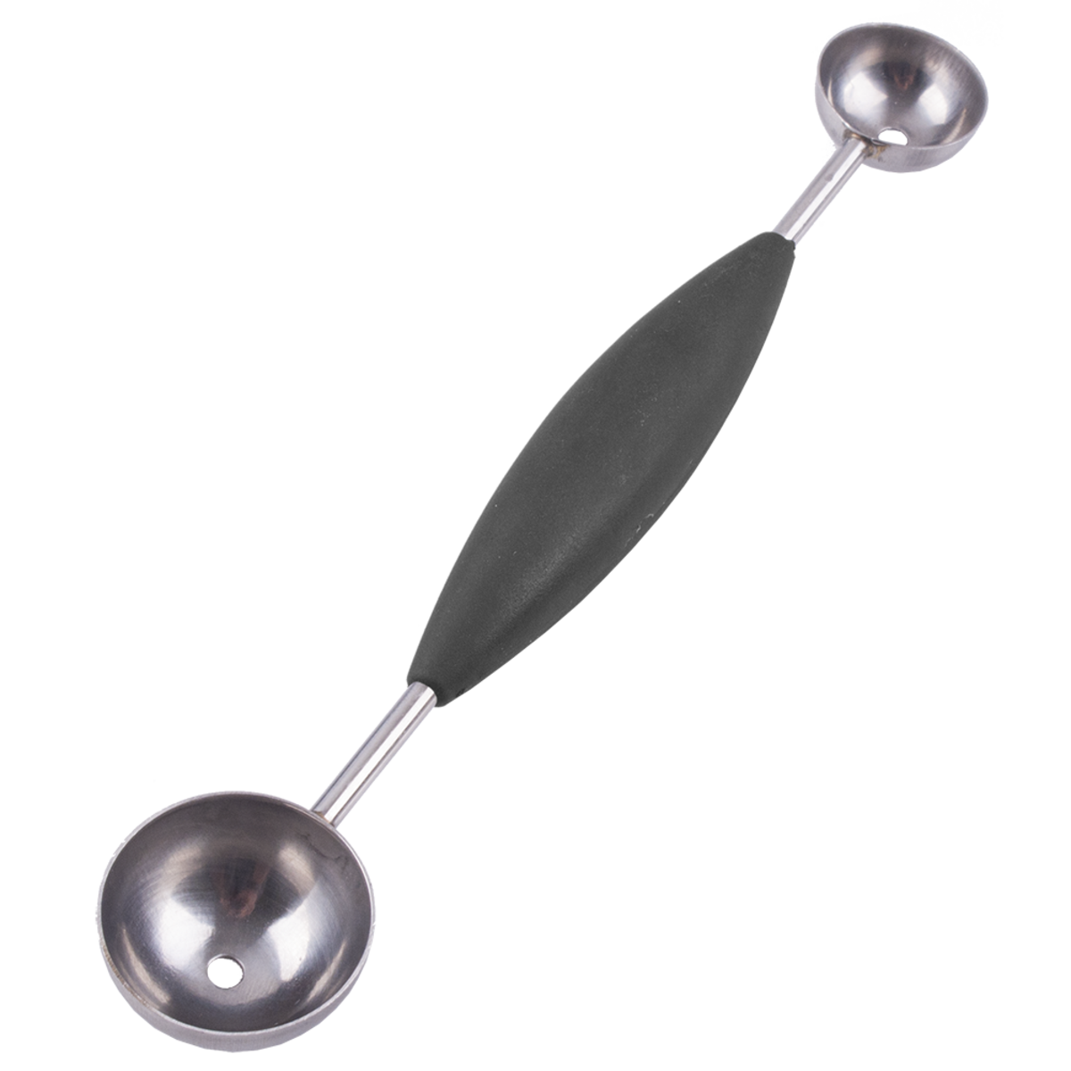 Stainless Steel Double Melon Baller Soft Grip, Colour: Black