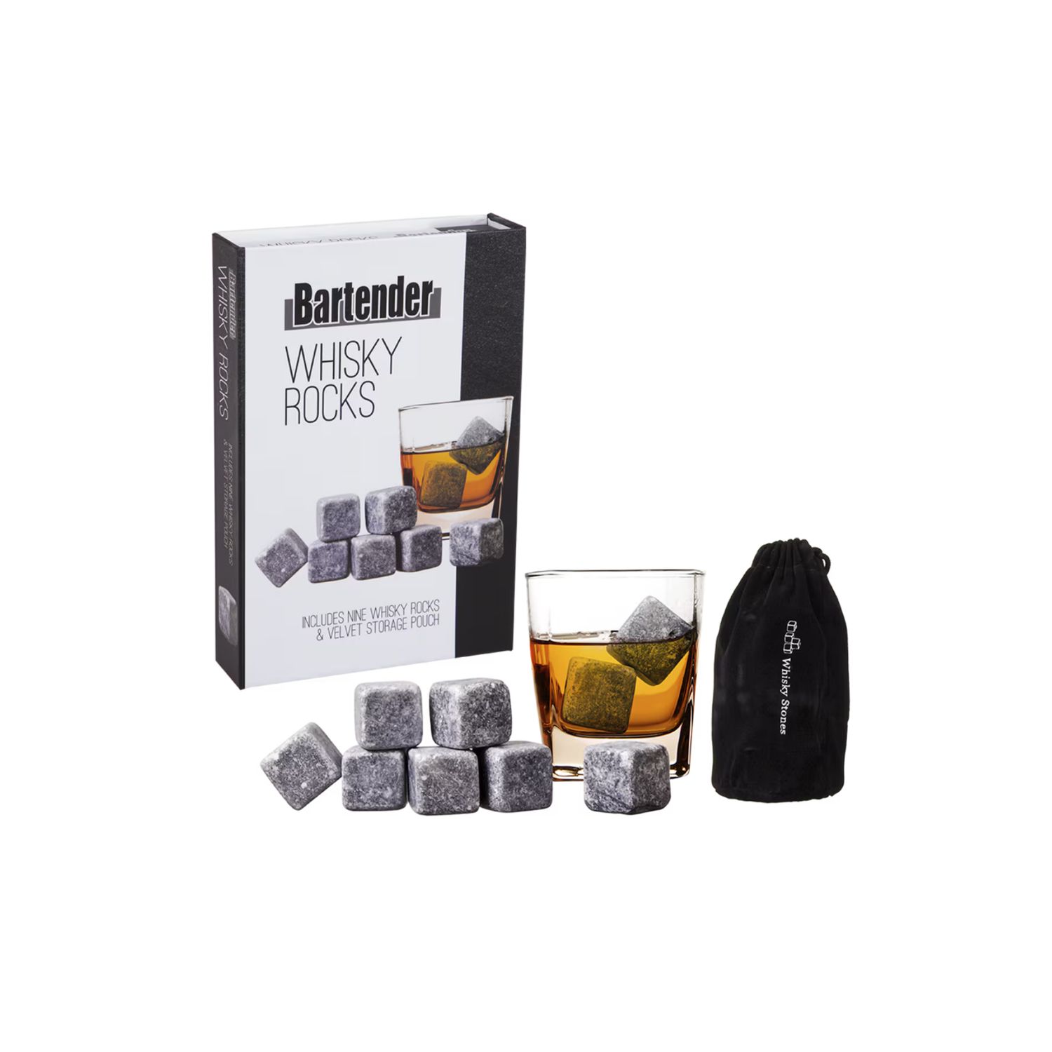 Whisky Rocks Set 9 With Bag