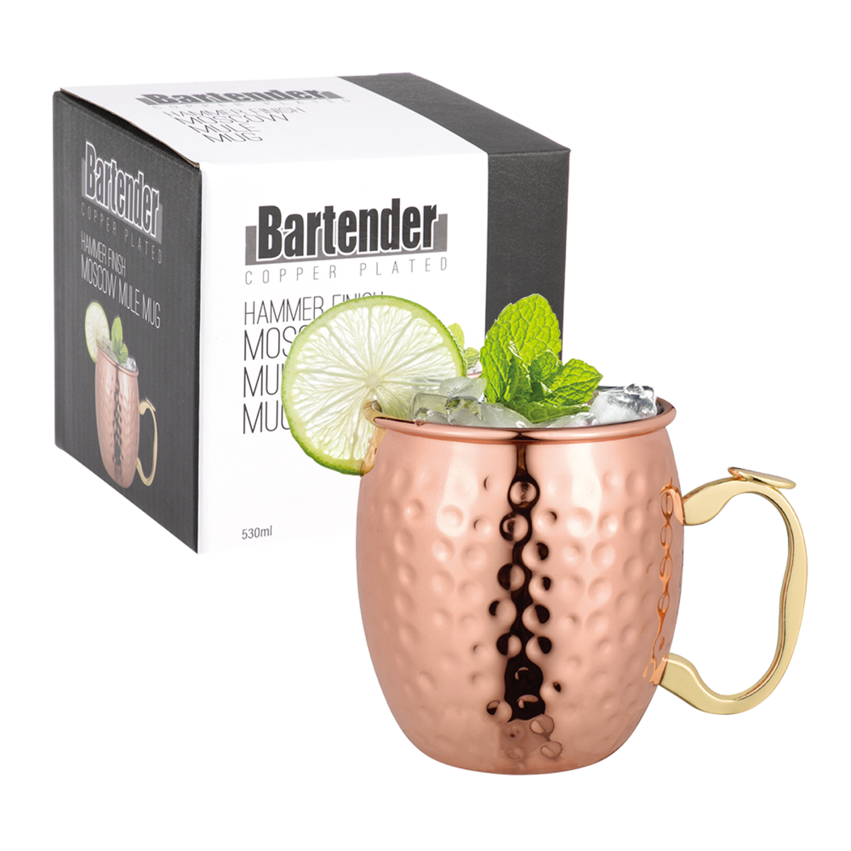 Moscow Mule Mug Copper Plated 530ml - Hammer Finish