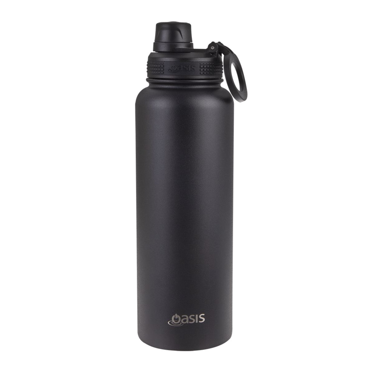 Stainless Steel Double Wall Insulated Sports Bottle W/Screw Cap Black
