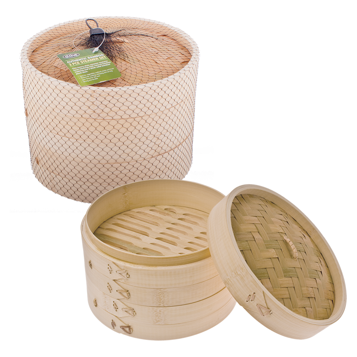 Bamboo 3 Pce. Steamer 8/20Cm Dia