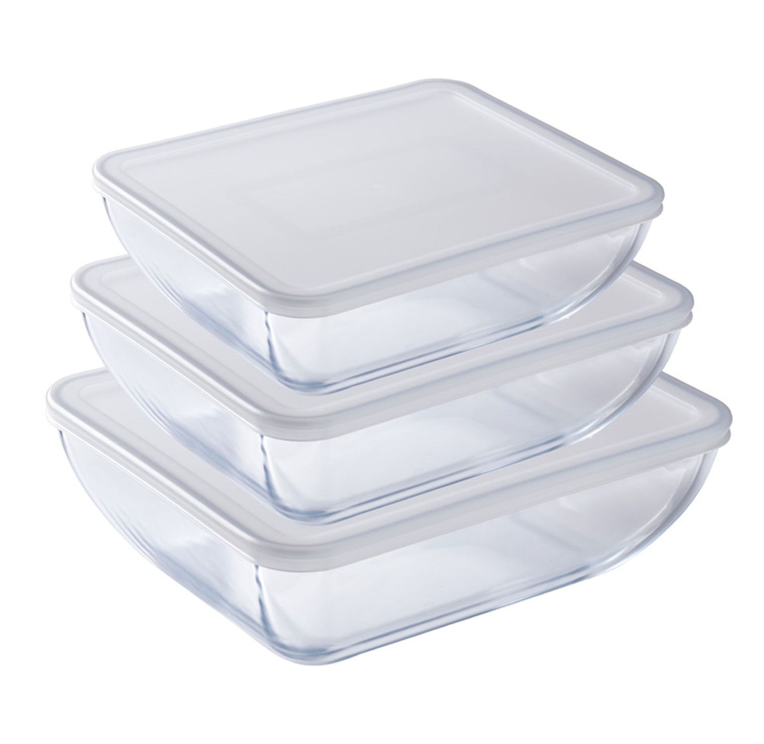 6 Piece Storage Set - 3 Dishes + 3 Lids