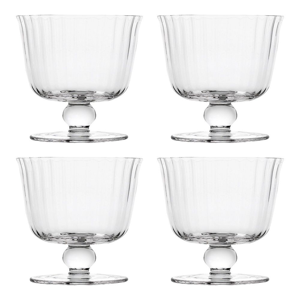 Classic Set of 4 Footed Bowls Fluted