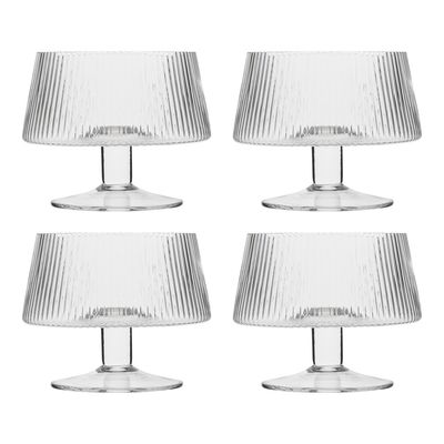 Classic Set of 4 Footed Bowls Ridged