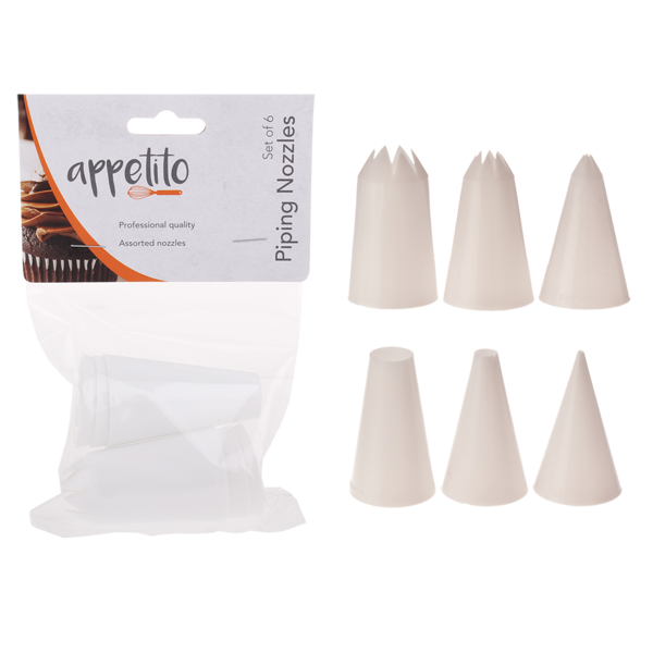 Assorted Plastic Piping Nozzles Set 6 - White