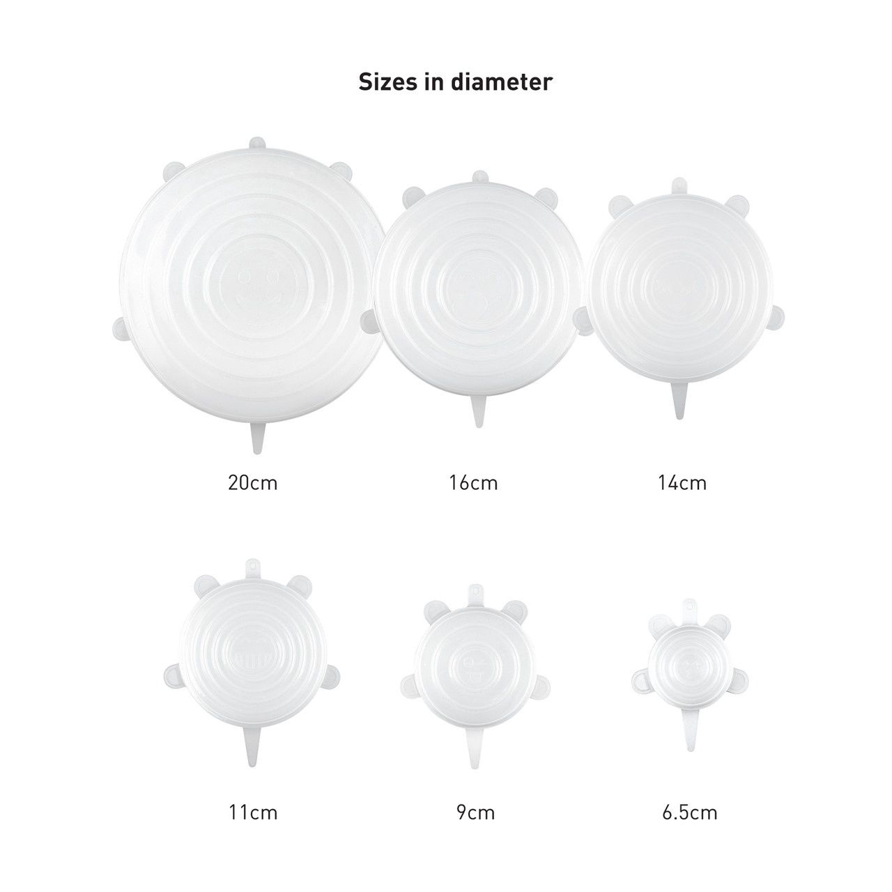 Silicone Food Covers - Set of 6