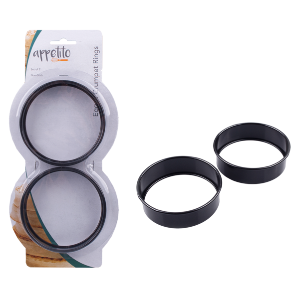 Non-Stick Egg &amp; Crumpet Rings Set 2