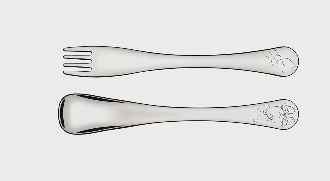 Le Petit 2-Piece Stainless Steel Children Flatware Set for Girls