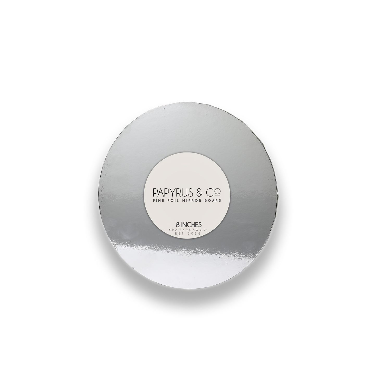 Silver Mirror Masonite Cake Board - 8&quot; Round