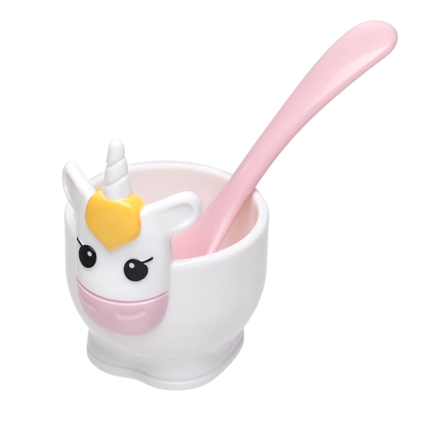 Unicorn Egg Cup &amp; Spoon, 6x5x10.3cm - Abs