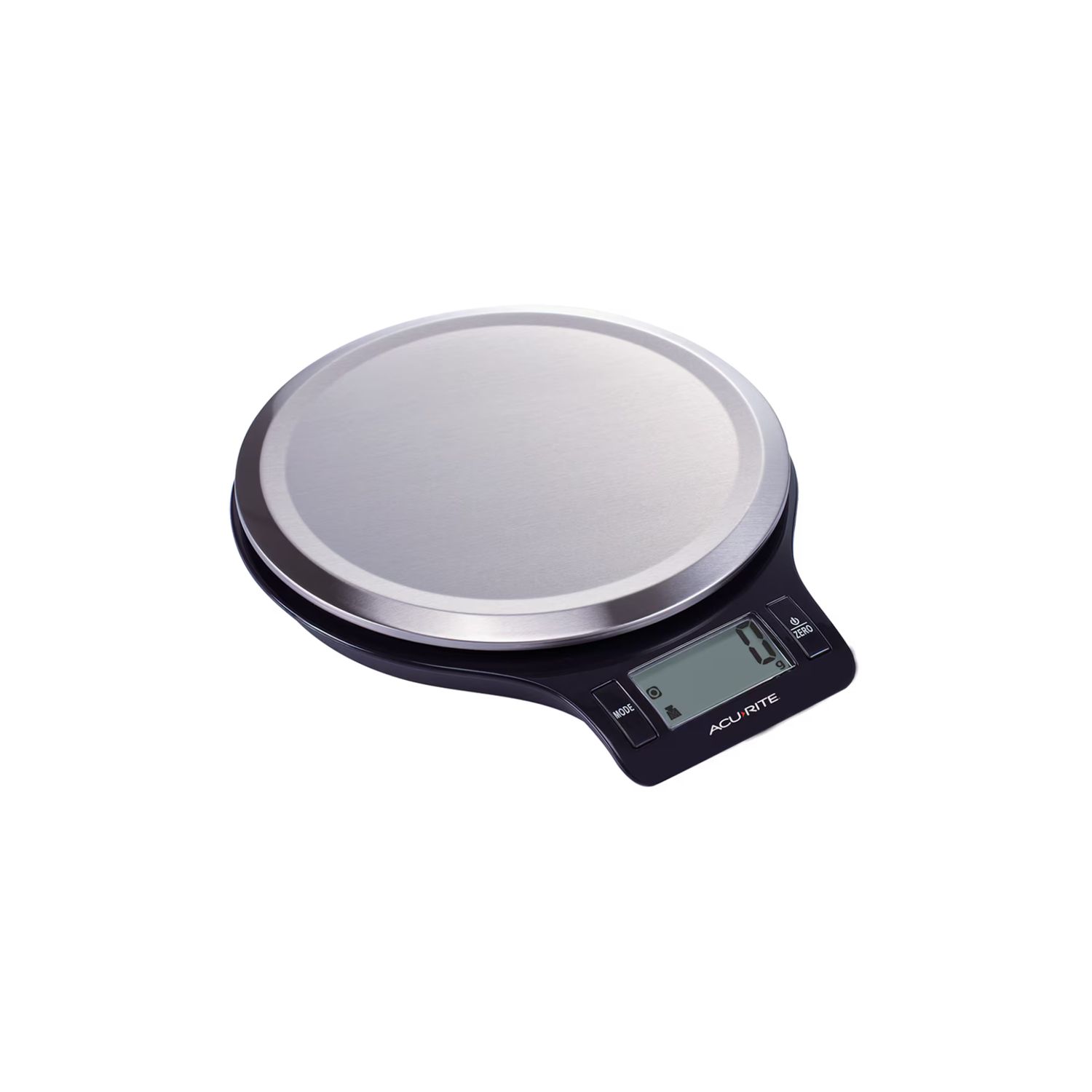 Round Stainless Steel Digital Kitchen Scale 1G/5Kg - Black, Colour: Black