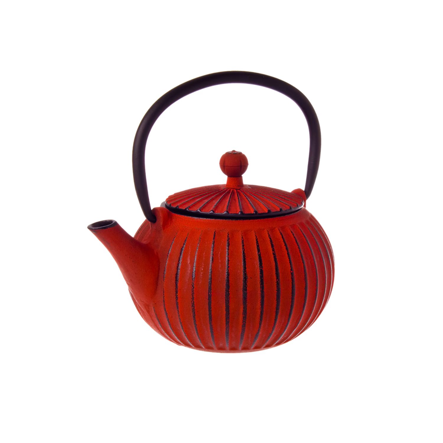 Teaology Cast Iron Teapot 600ml -Beaded White/Gold, Colour: Red Black