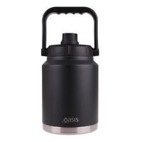Stainless Steel Double Wall Insulated Mini Jug W/Carry Handle - 2.1L(4 Colors), Color: Black