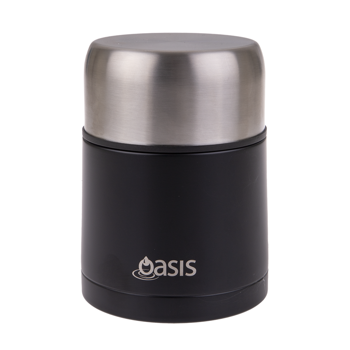 "Oasis" Food Flasks Stainless Steel Double Wall Insulated Food Flask W/Spoon 600ml, Color: Matte Black