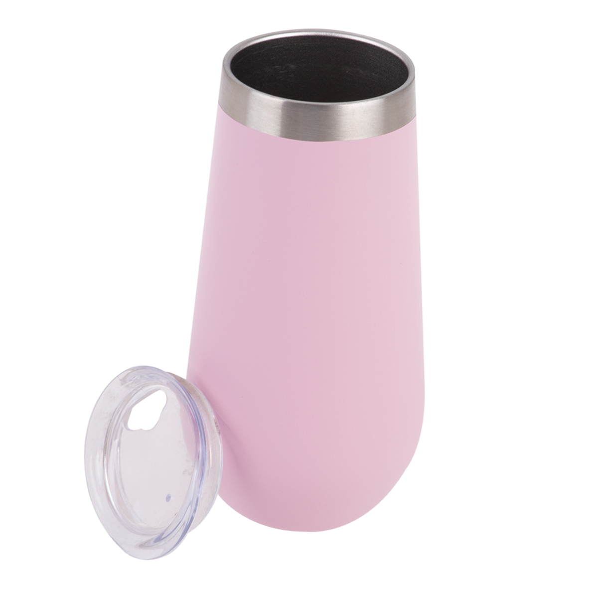 Oasis Stainelss Steel Double Wall Insulated Champagne Flute, Color: Carnation