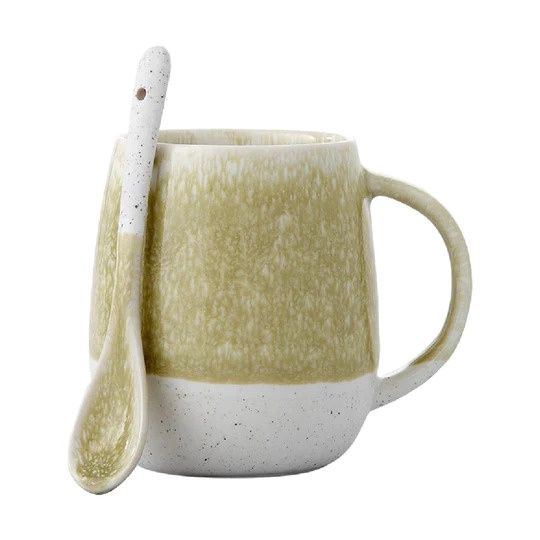 Lodge  Hug Mug &amp; Spoon Set - 6 Colors, Color: Lodge Olive