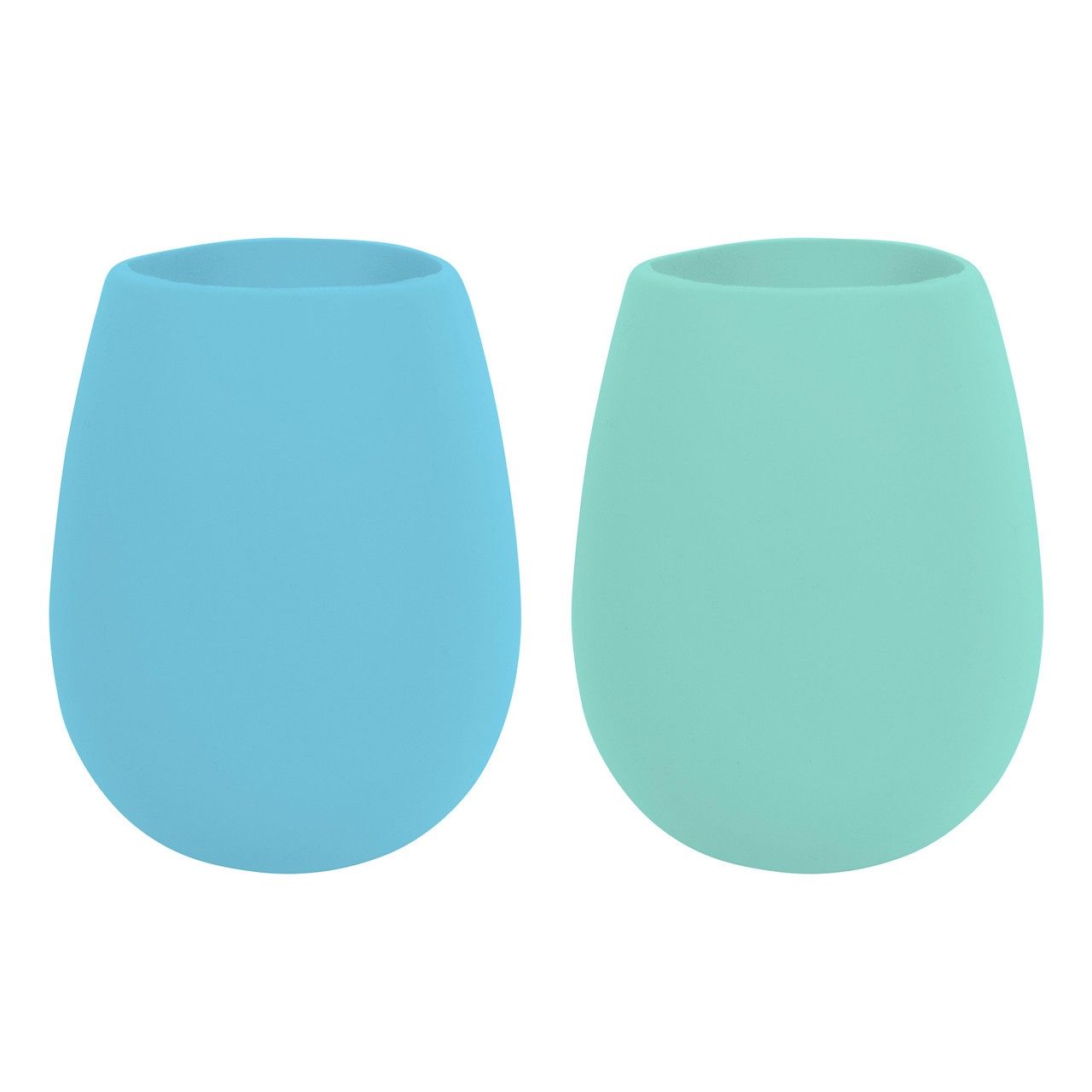 Silicone Stemless Wine Glass - Set Of 2(3 Colors), Color: Blue/M