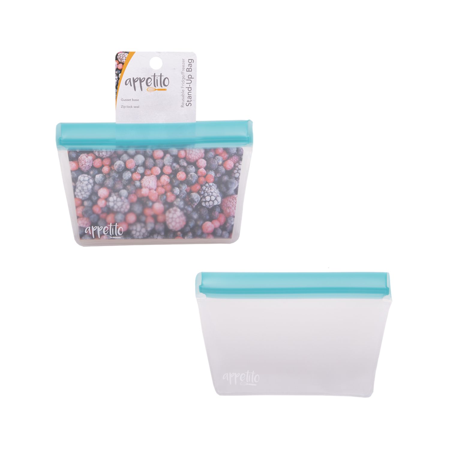 Reusable Fridge/Freezer Stand-Up Bag 2 Cup Blue - 3 Sizes, Size: 500ml
