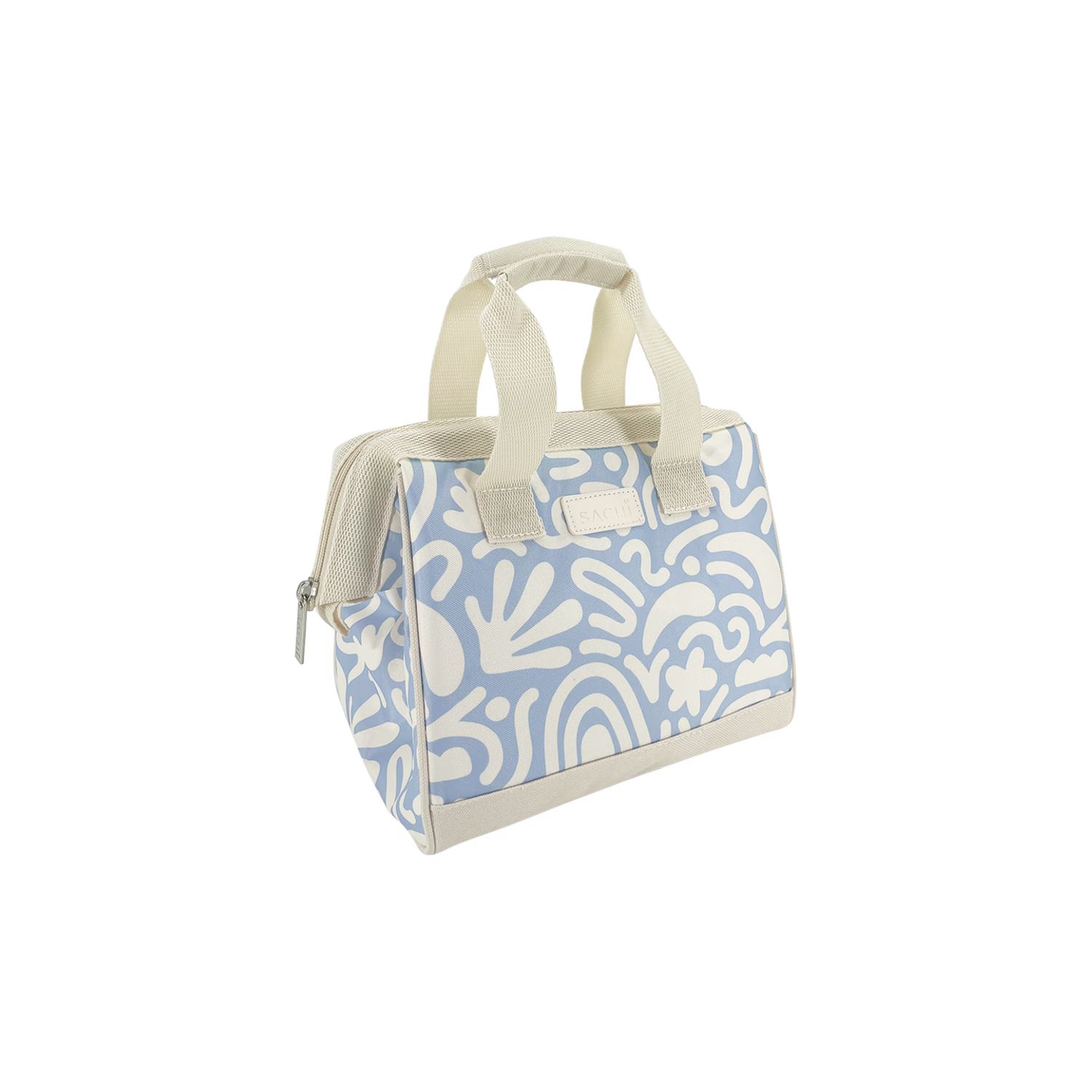 Style 34 Insulated Lunch Bag, Design: Blue Squiggles