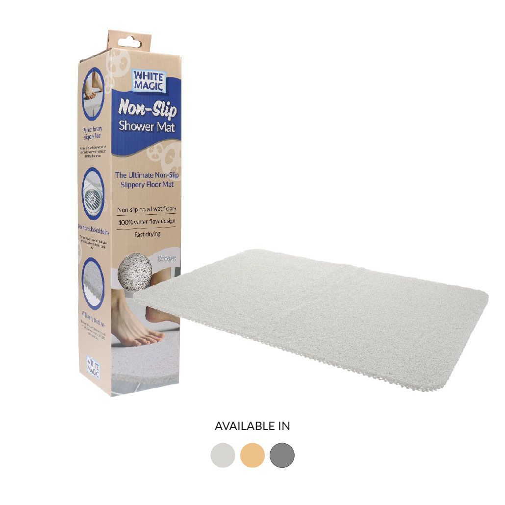 Non-Slip Shower Mat - 3 Colors &amp; Sizes, Colour: Cream, Size: 60 x 40cm
