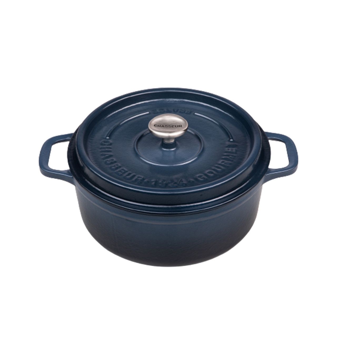 Gourmet Round French Oven 28cm Cast Iron - Midnight Blue(3 Sizes), Capacity: 4L