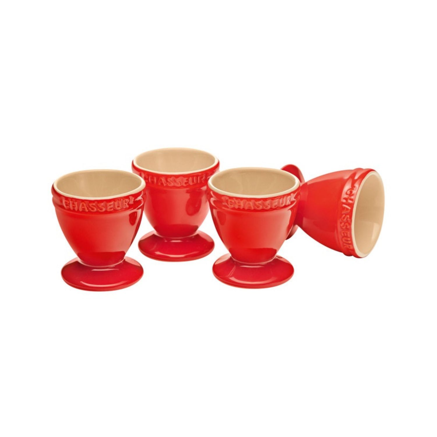 Egg Cup Set of 4 - 4 Colors, Color: Red