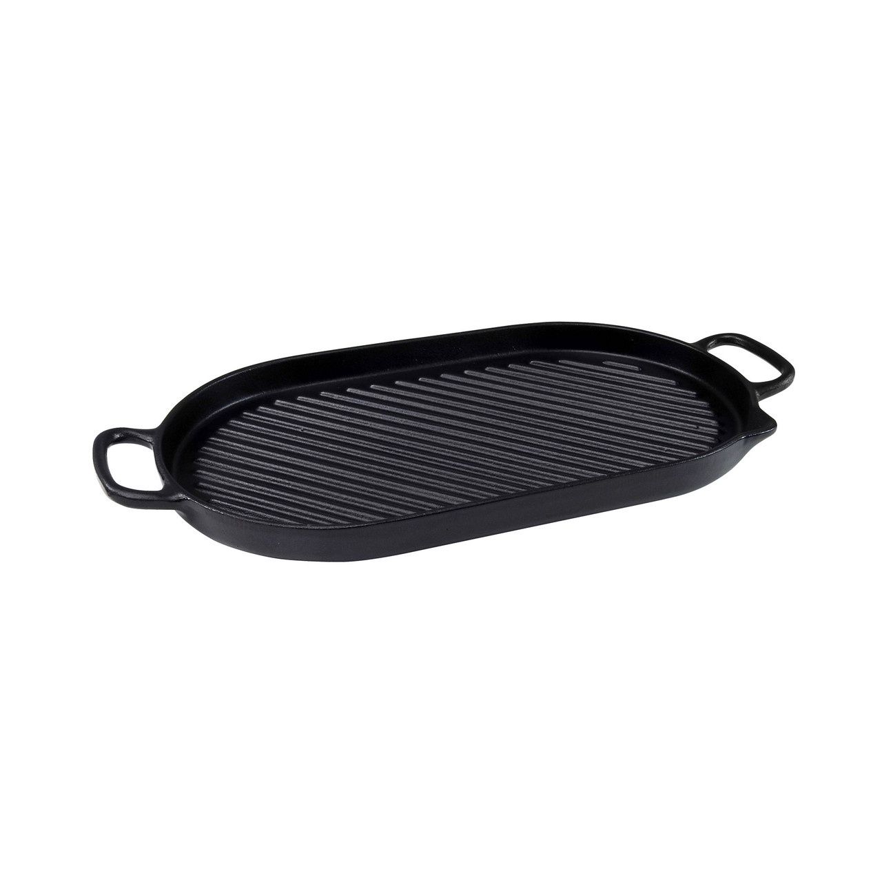 Oval Stove Top Grill 42 x 20cm - Black Onyx, Size: 42x20cm