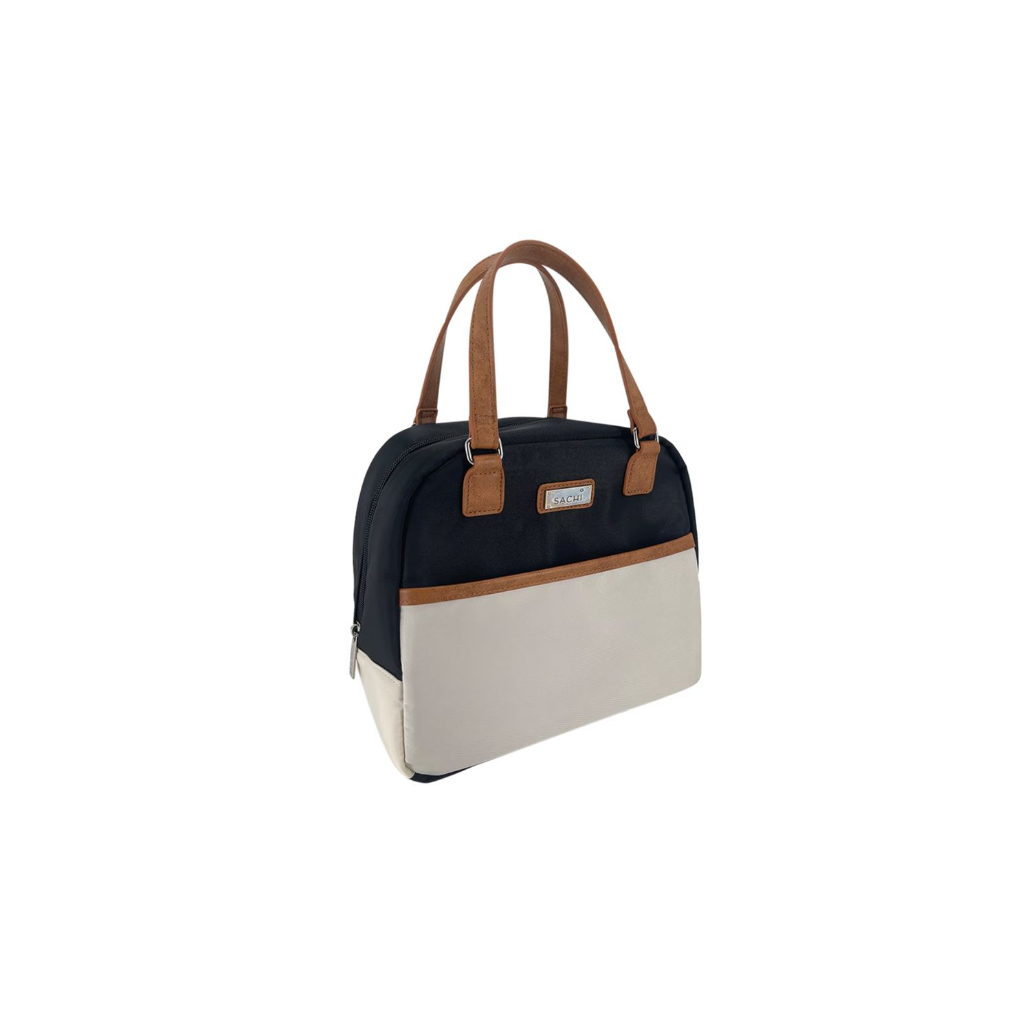 Style 237 Insulated Cali Lunch Bag - Plain( 2 Colors), Colour: Black-Cream