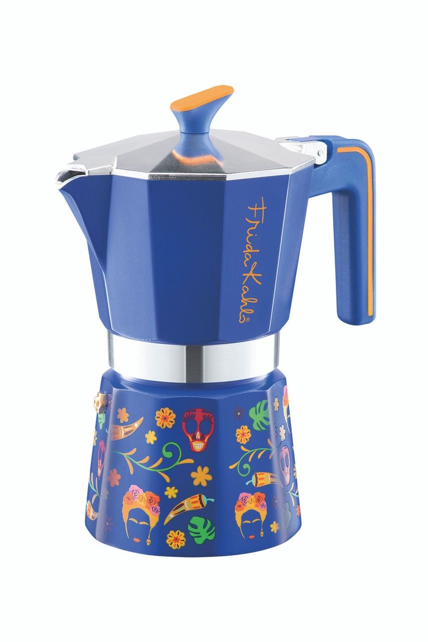 Frida Kahlo Coffee Maker 6 Cups, Colour: Blue