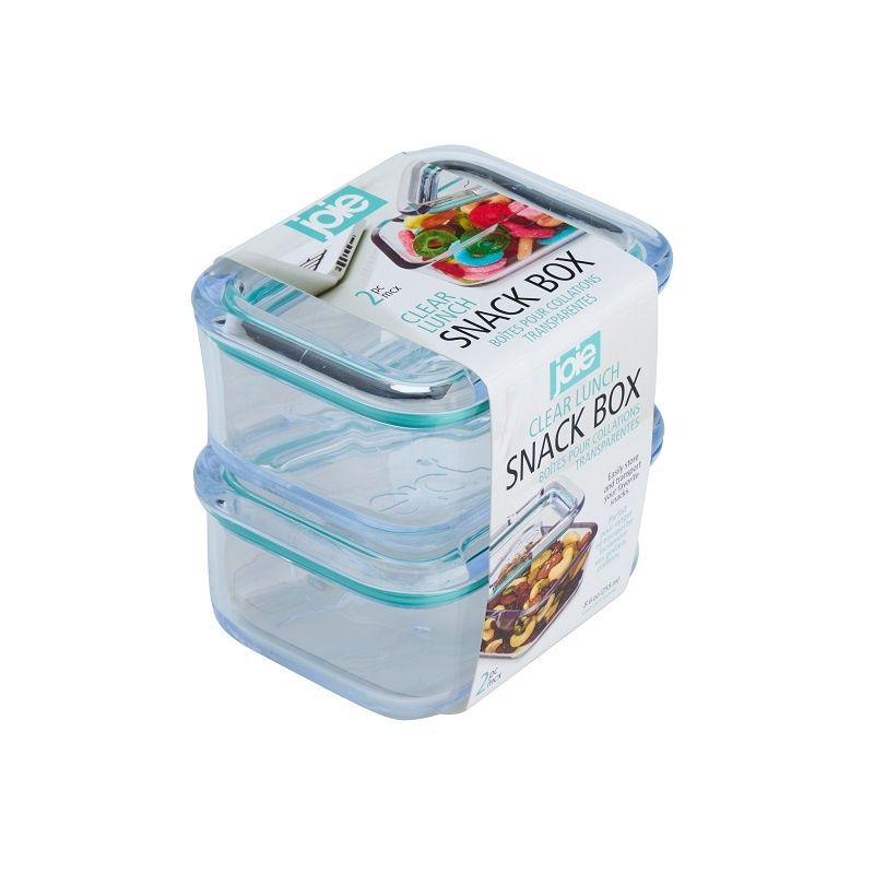 Clear Lunch Snack Box 2 Pack - Blue