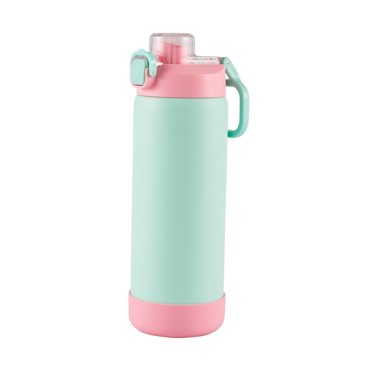 YumYum 2 Way Drinking Insulated Bottle 550ml, Colour: Blue / Pink