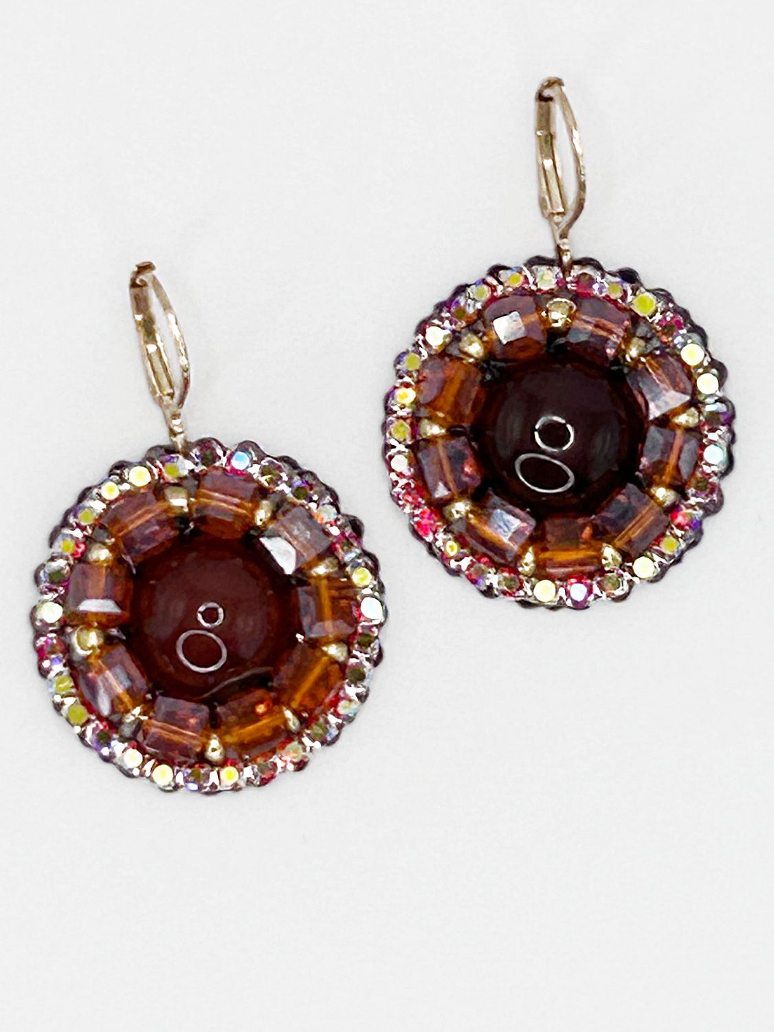 Malua, gold colored stainless steel ear hook with red Onyx.