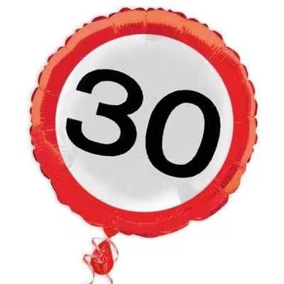 30th Birthday Traffic Sign Foil Balloon