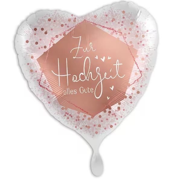 &quot;Zur Hochzeit alles Gute&quot;, Herzförmiger Folienballon