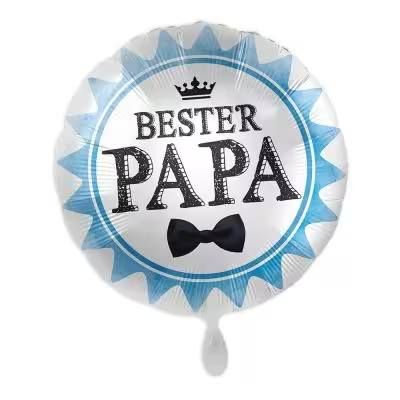 &quot;Bester Papa&quot;, blau, Folienballon rund