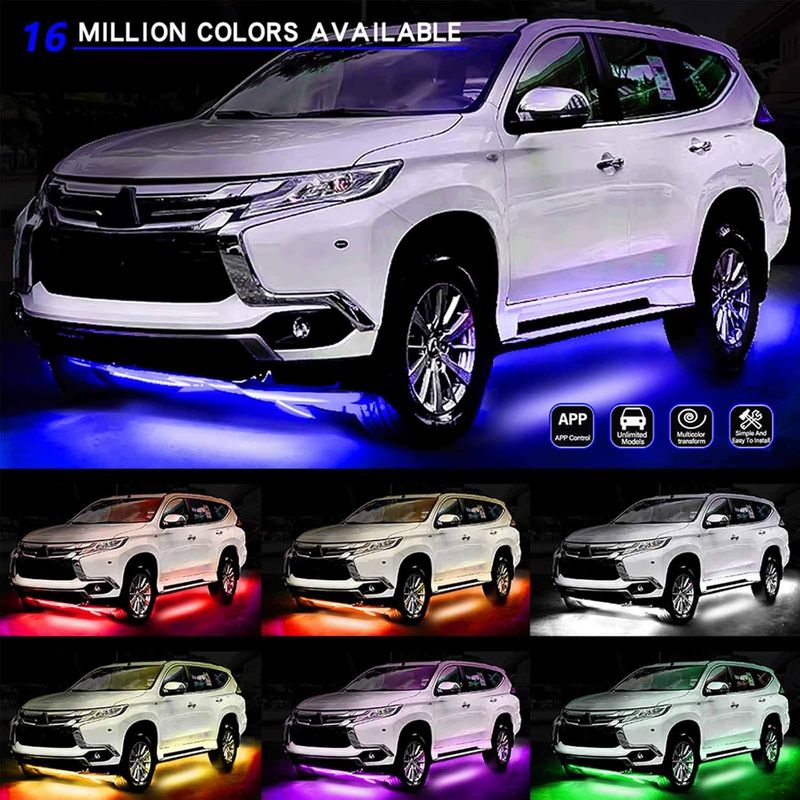 Exterior Car Underglow LED Strip Lights, 16 Million Colors