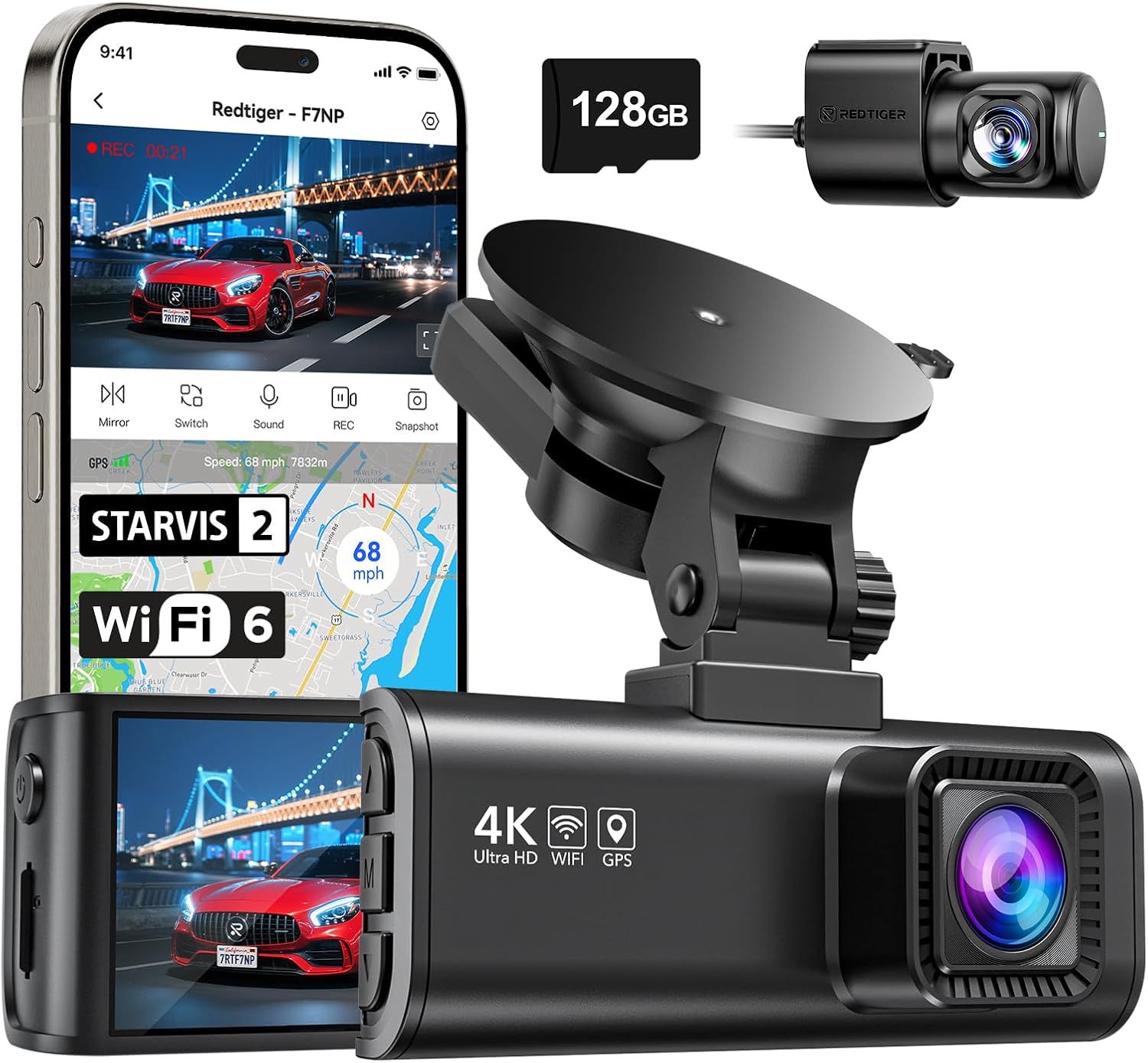 REDTIGER F7NP 4K+1080P: 128GB INSTALLATION