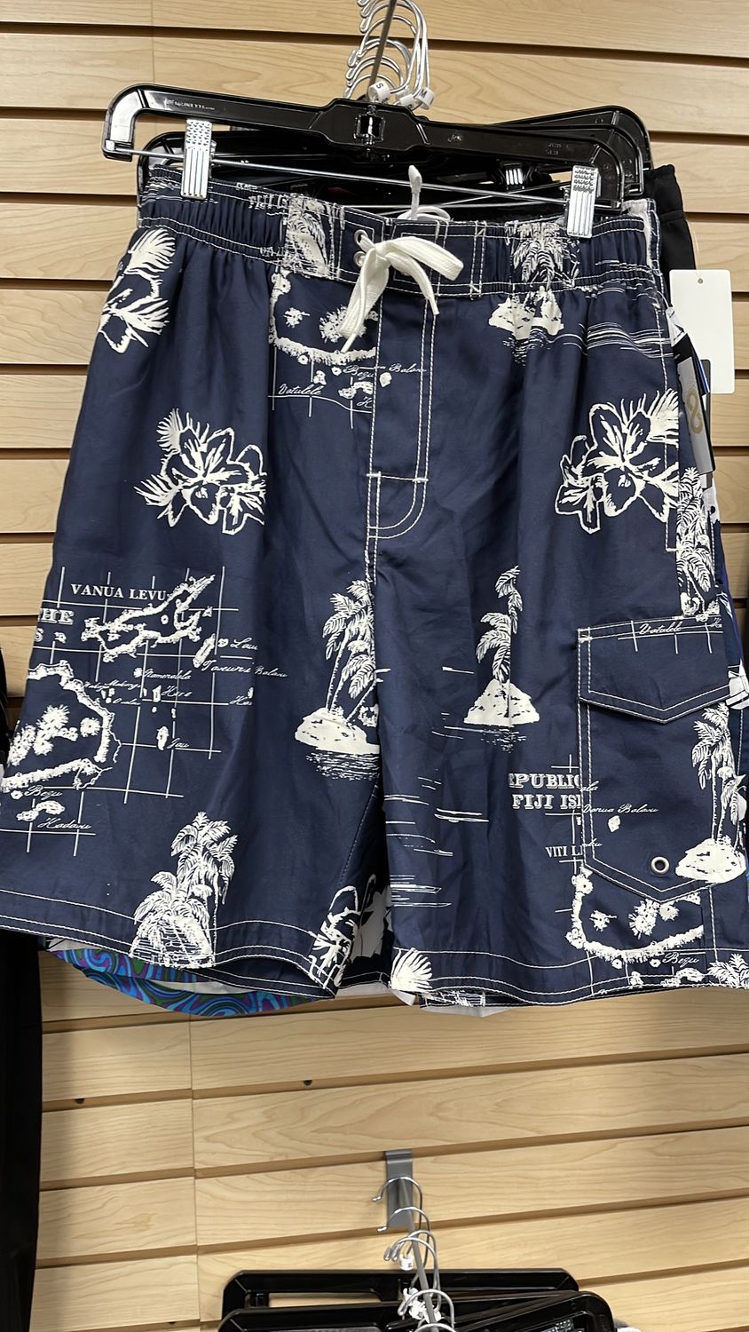 Mens Blue Hawaiian Swim Shorts SM