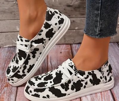 Wmns  Cowprint  Slipon Sz 6.5