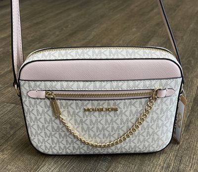 MK Zip Chain Cross Body Powder Blush