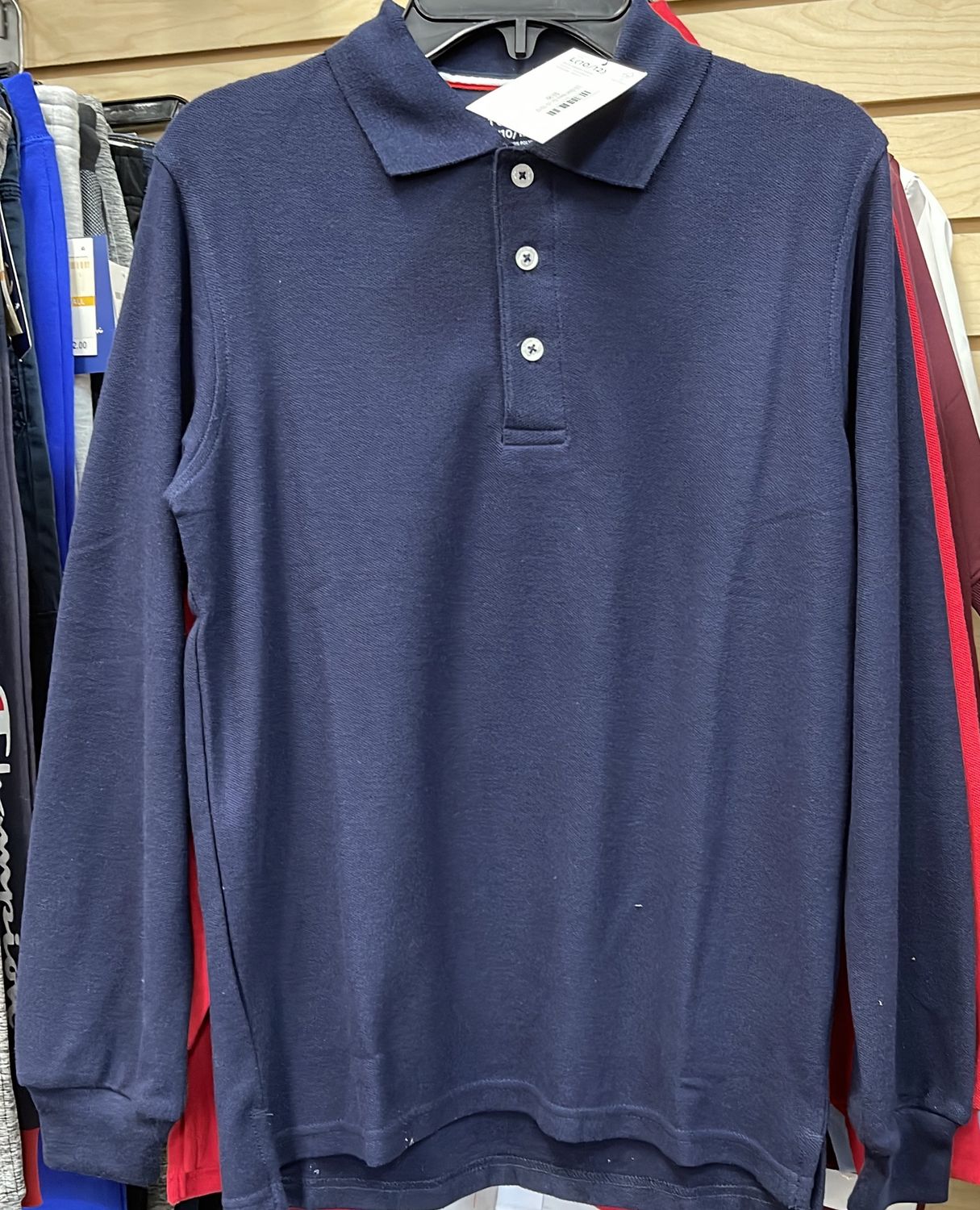 Boys LS Uniform Shirt Navy Sz LG 10/12