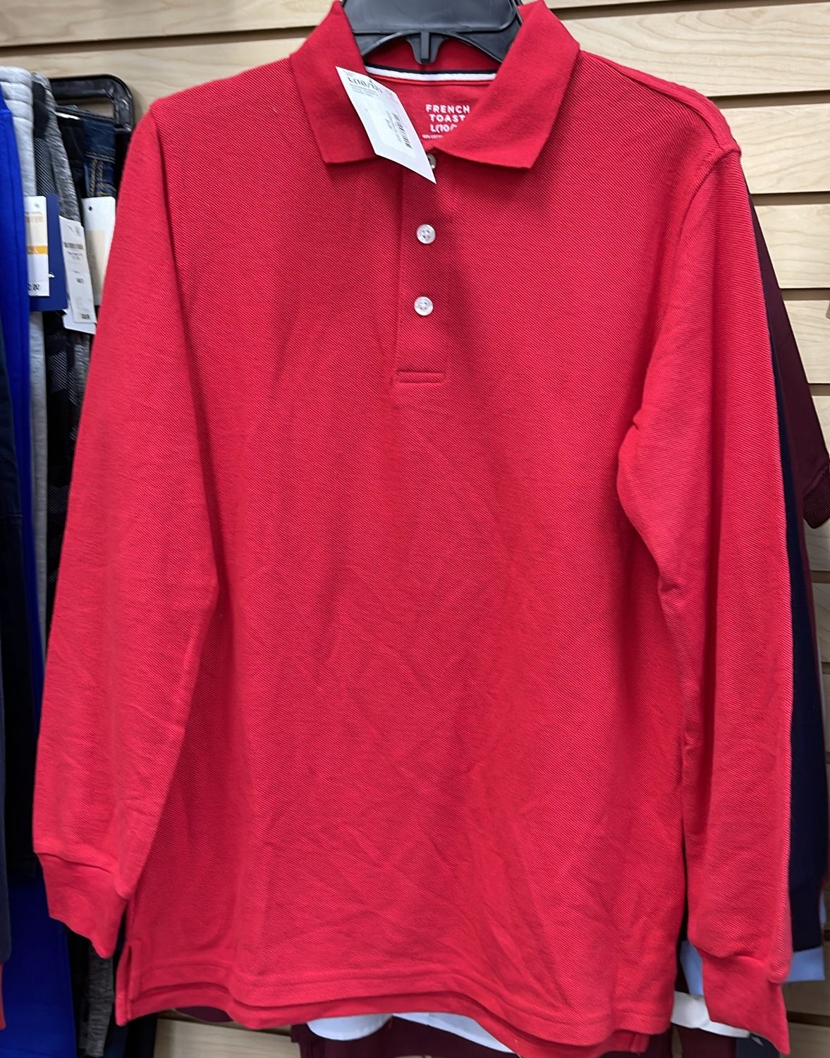 Boys LS Uniform Shirt Red Sz 10/12