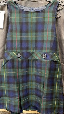 Girls Navy Plaid Uniform Jumper Dress Sz MD