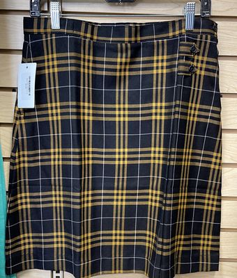 Girls Black Plaid Uniform Skirt Sz 16