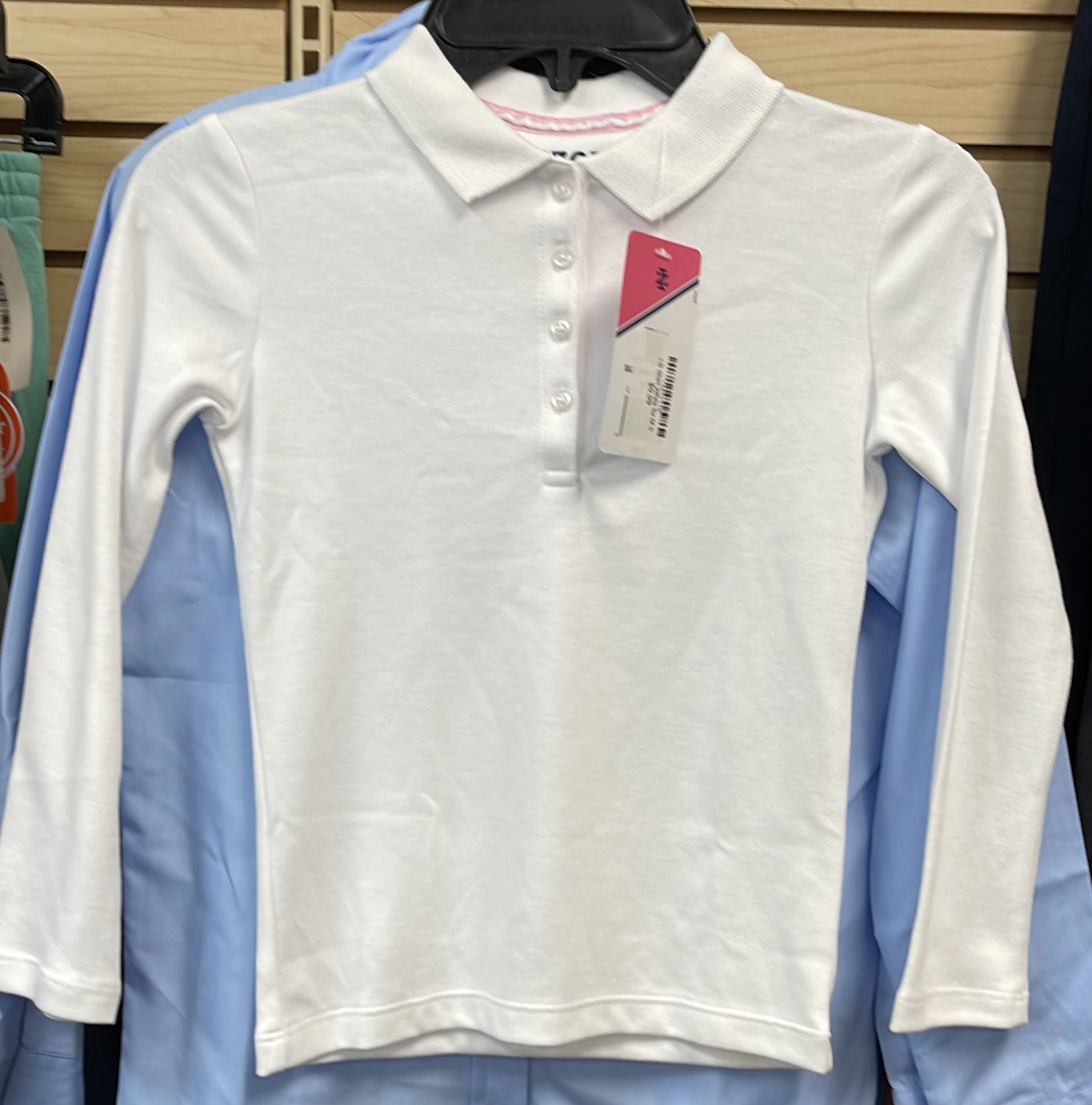 Girls LS Uniform Shirt White Sz M 5