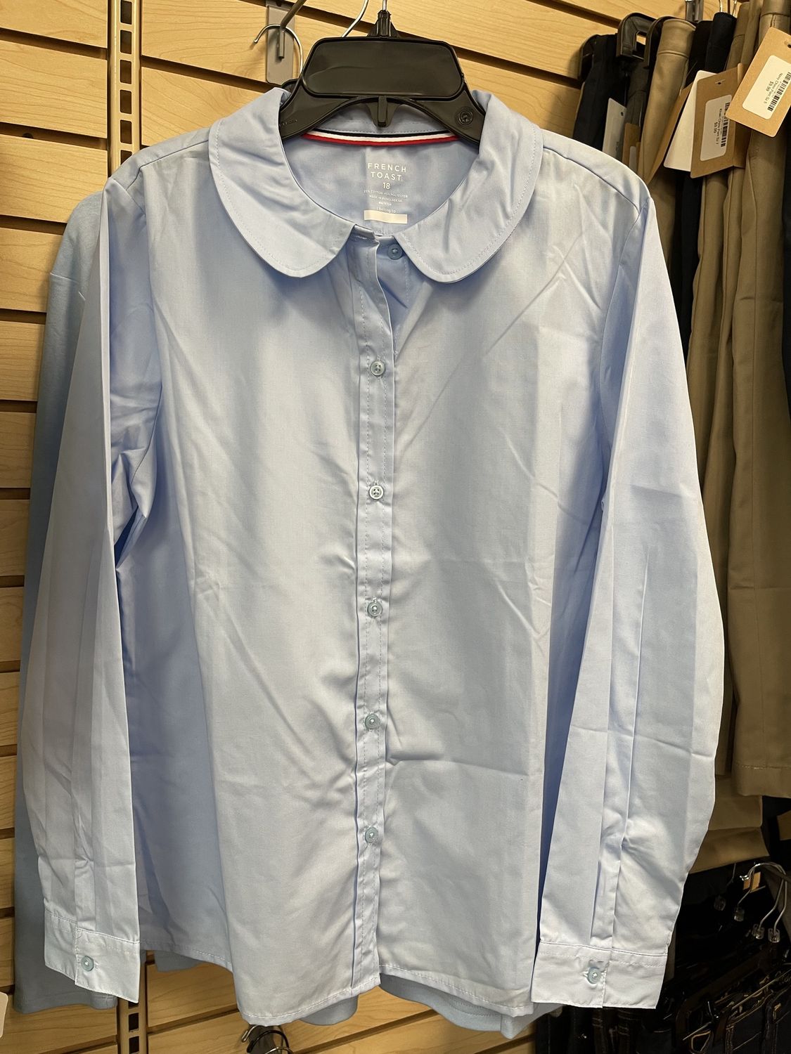 Girls LS Uniform Shirt Lt Blue Sz 18