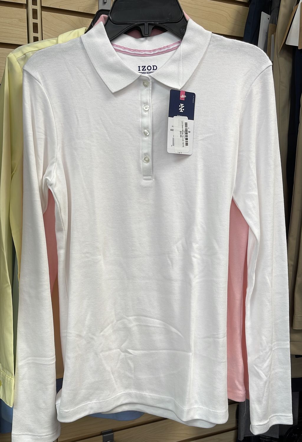 Girls LS Uniform Shirt White Sz LG 14/16