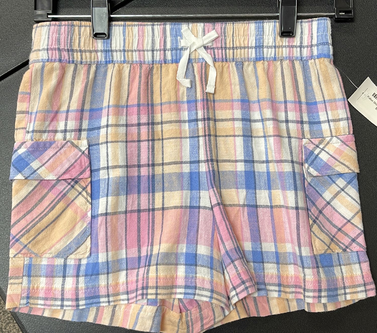 Girls Pullon Shorts Pk Plaid Sz LG