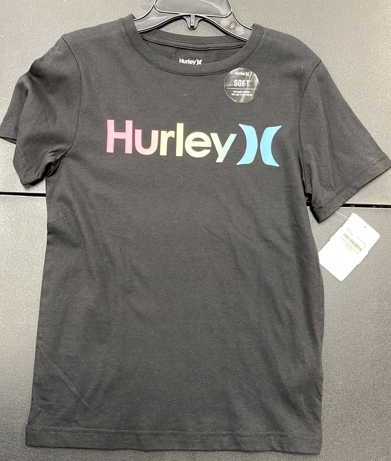 Boys Black Hurley Tee Size M