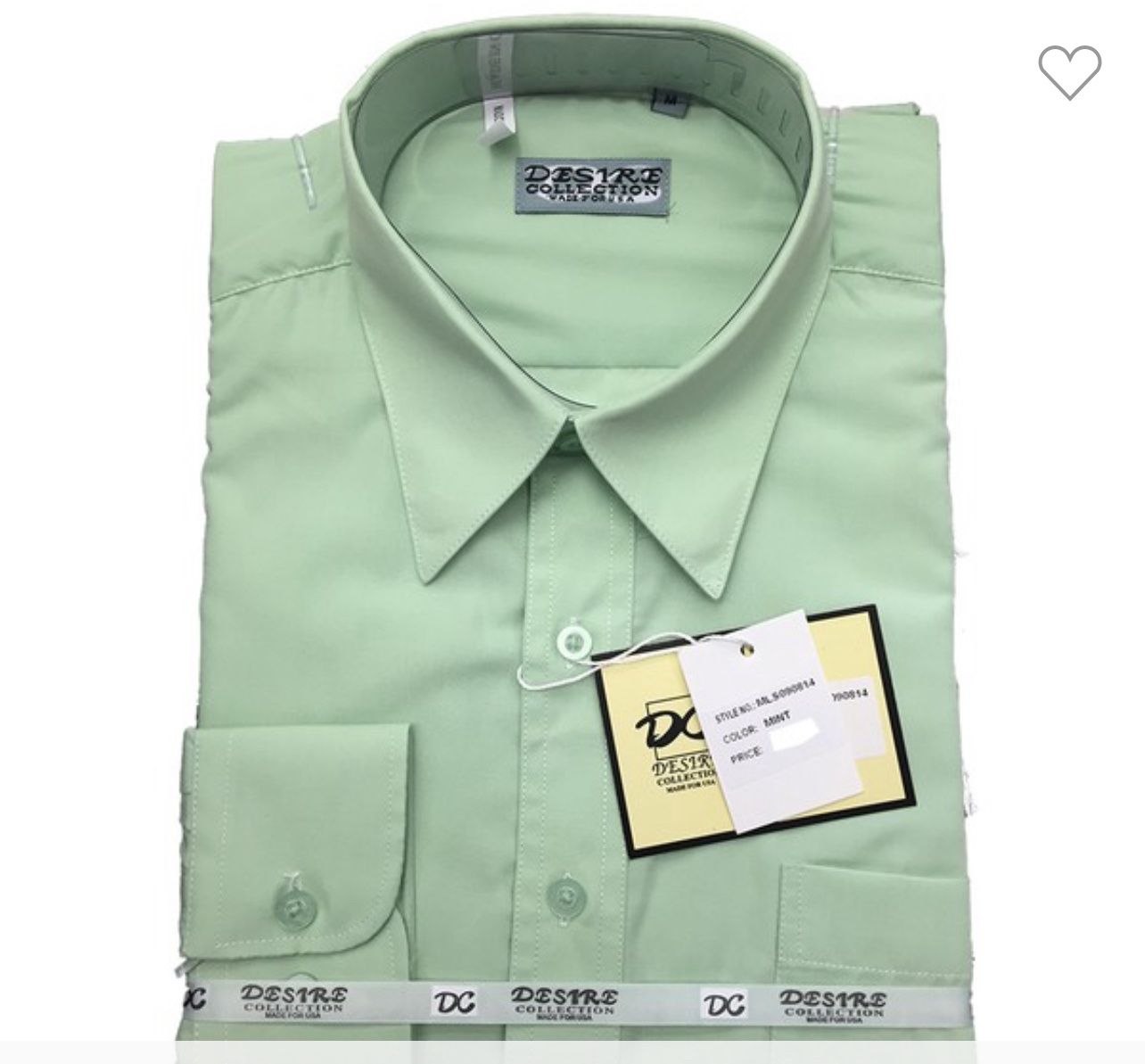 BU LS Dress Shirt Lt Green Sz MD